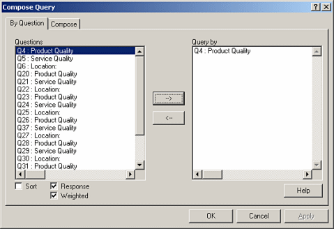 Compose queries dialog box